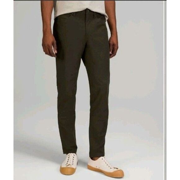 Lululemon ABC Pants Mens 31x31 Utilitech Slim Abrasion Resistant Olive M5ABNS - Picture 1 of 11